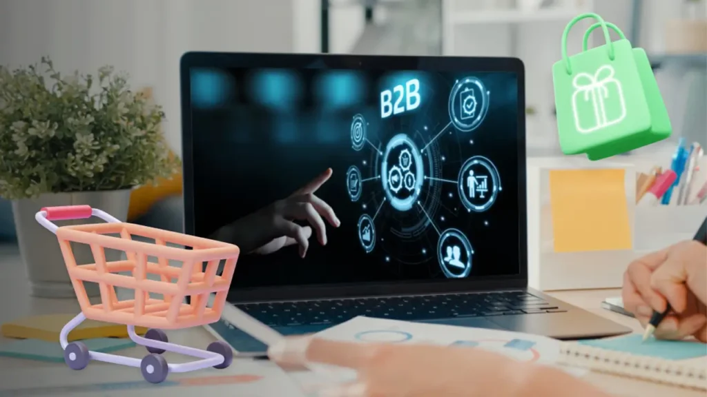 B2B platform UI in eCommerce Development with business shopping cart elements